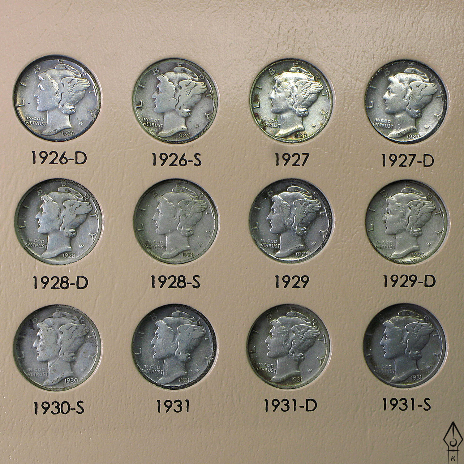 Buy 1916-1945 Mercury Dime Near Complete Set Dansco Album | APMEX