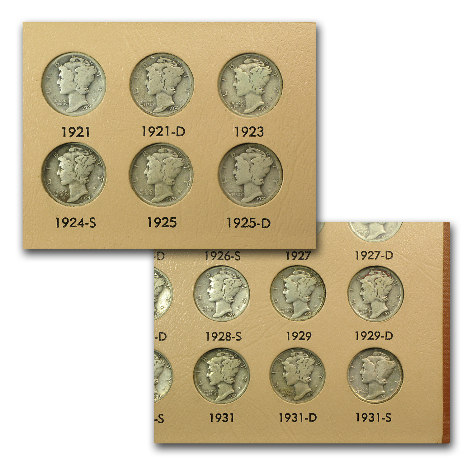 Buy 1916-1945 Near Complete Mercury Dime Set In Dansco Album | APMEX