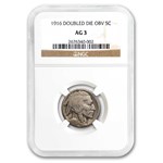 1916 Buffalo Nickel AG-3 NGC (Doubled Die Obverse)