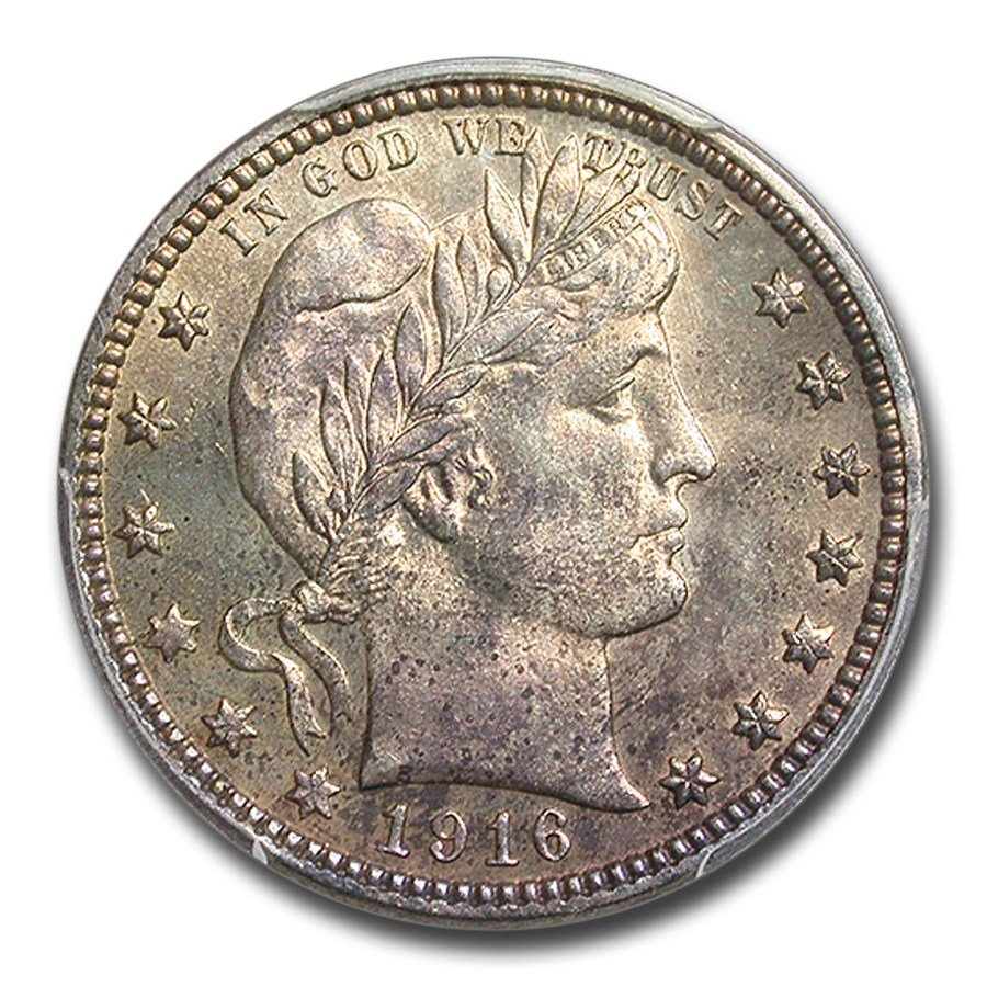 1916-D Barber Quarter MS-64 PCGS