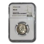 1916-D Barber Quarter MS-65 NGC