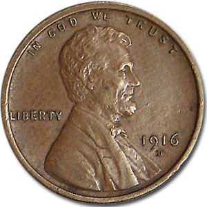 1916-D Lincoln Cent AU