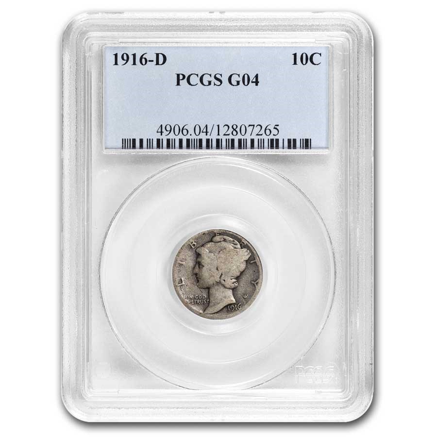 1916-D Mercury Dime Good-4 PCGS