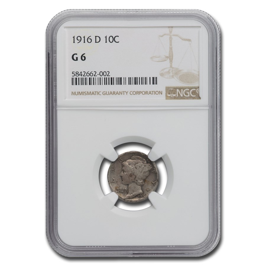 1916-D Mercury Dime Good-6 NGC