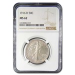 1916-D Walking Liberty Half Dollar MS-62 NGC