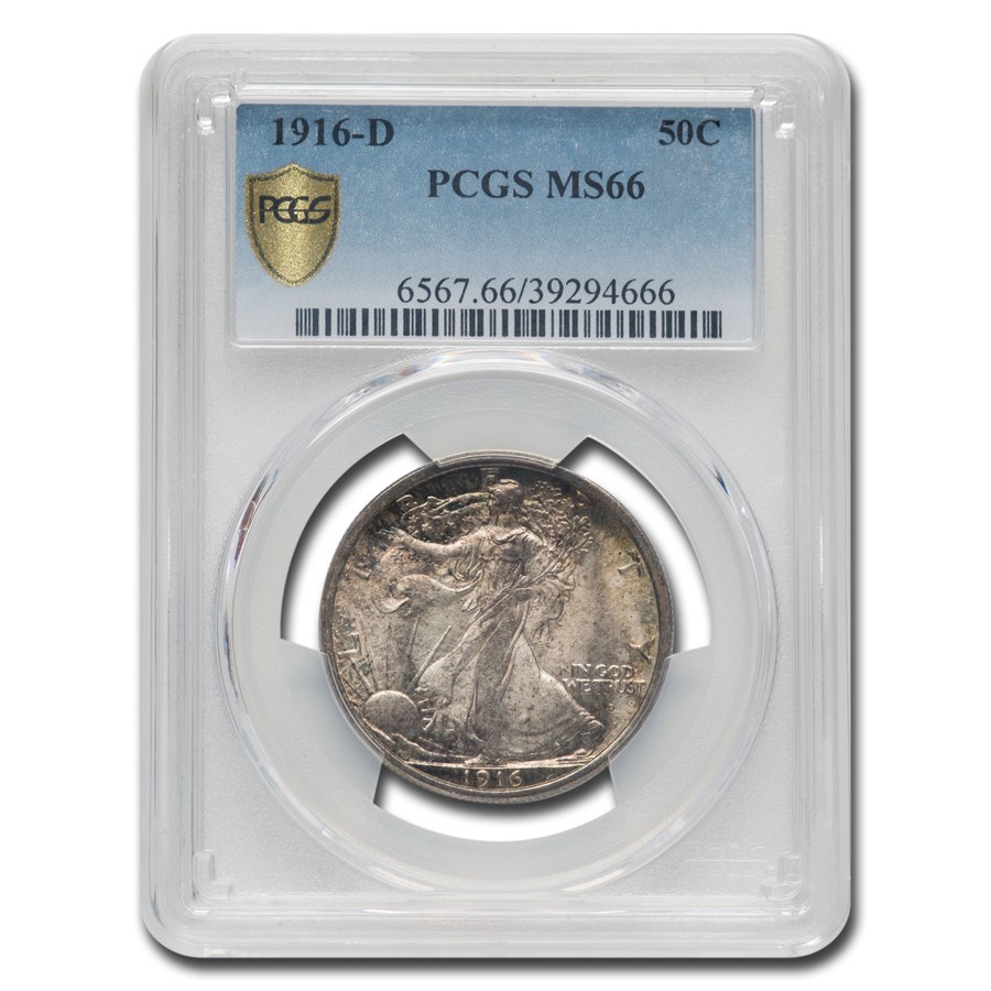 1916-D Walking Liberty Half Dollar MS-66 PCGS