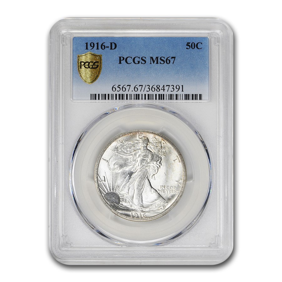 Buy 1916-D Walking Liberty Half Dollar MS-67 PCGS | APMEX