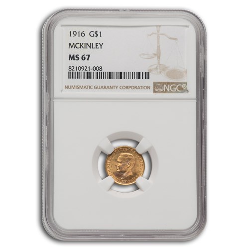 1916 Gold $1.00 McKinley Commem MS-67 NGC