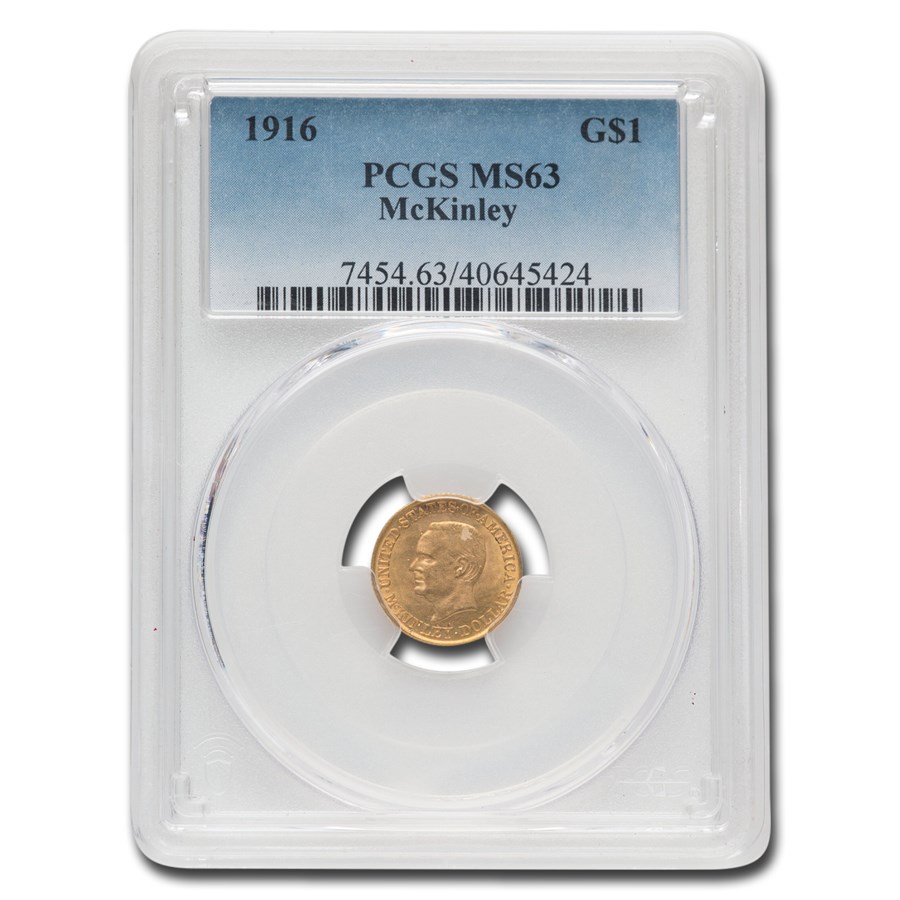 1916 Gold $1.00 McKinley Memorial MS-63 PCGS