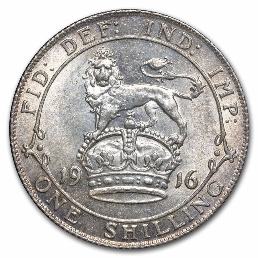 1916 Great Britain Silver Shilling George V BU