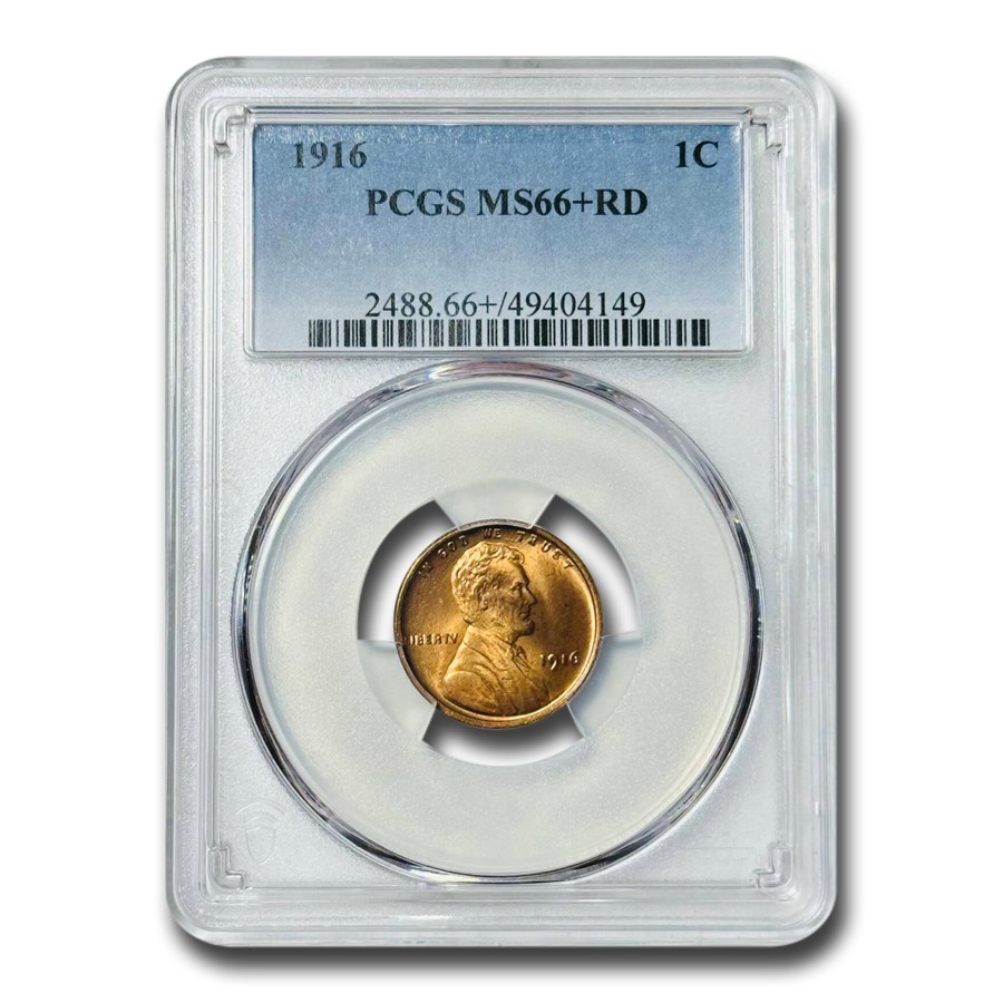 1916 Lincoln Cent MS-66+ PCGS (Red)