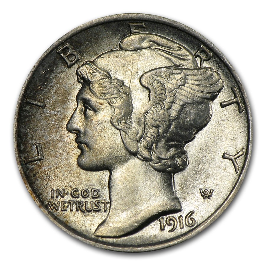 1916 Mercury Dime BU