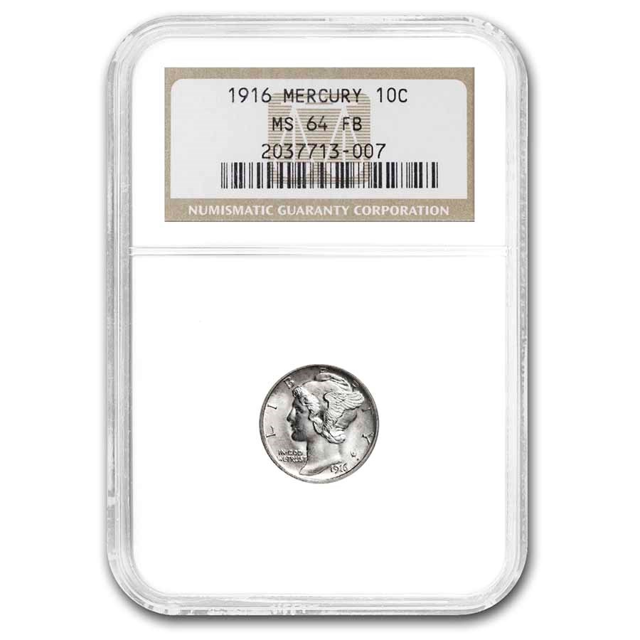 1916 Mercury Dime MS-64 NGC (FB)