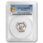 1916 Mercury Dime MS-64 PCGS (FB)