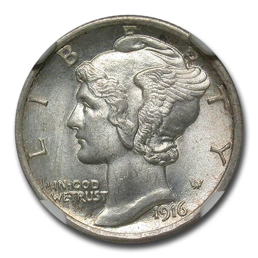 1916 Mercury Dime MS-65 NGC (FB)