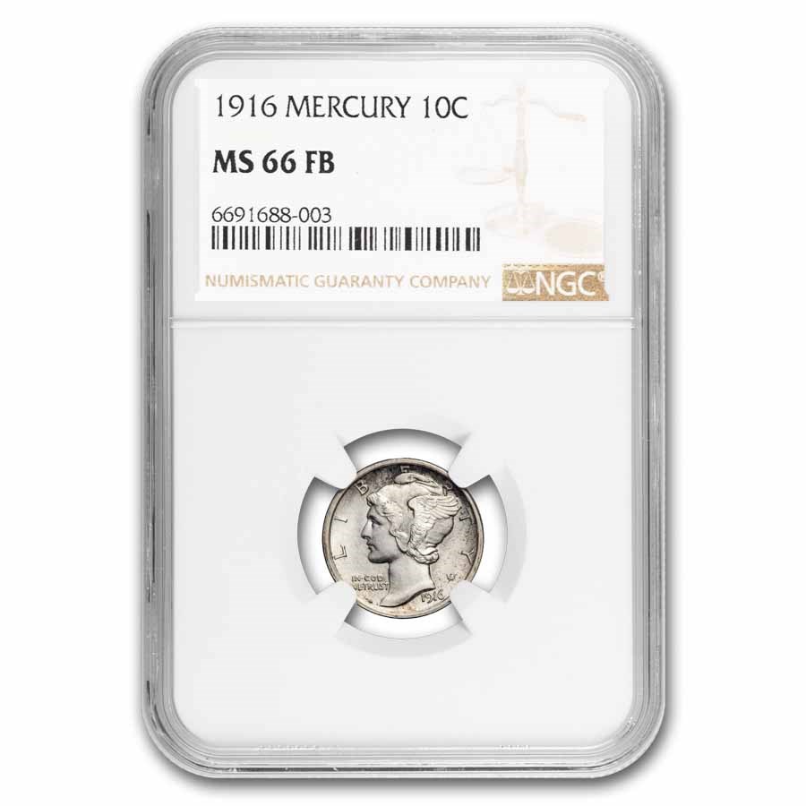 1916 Mercury Dime MS-66 NGC (FB)