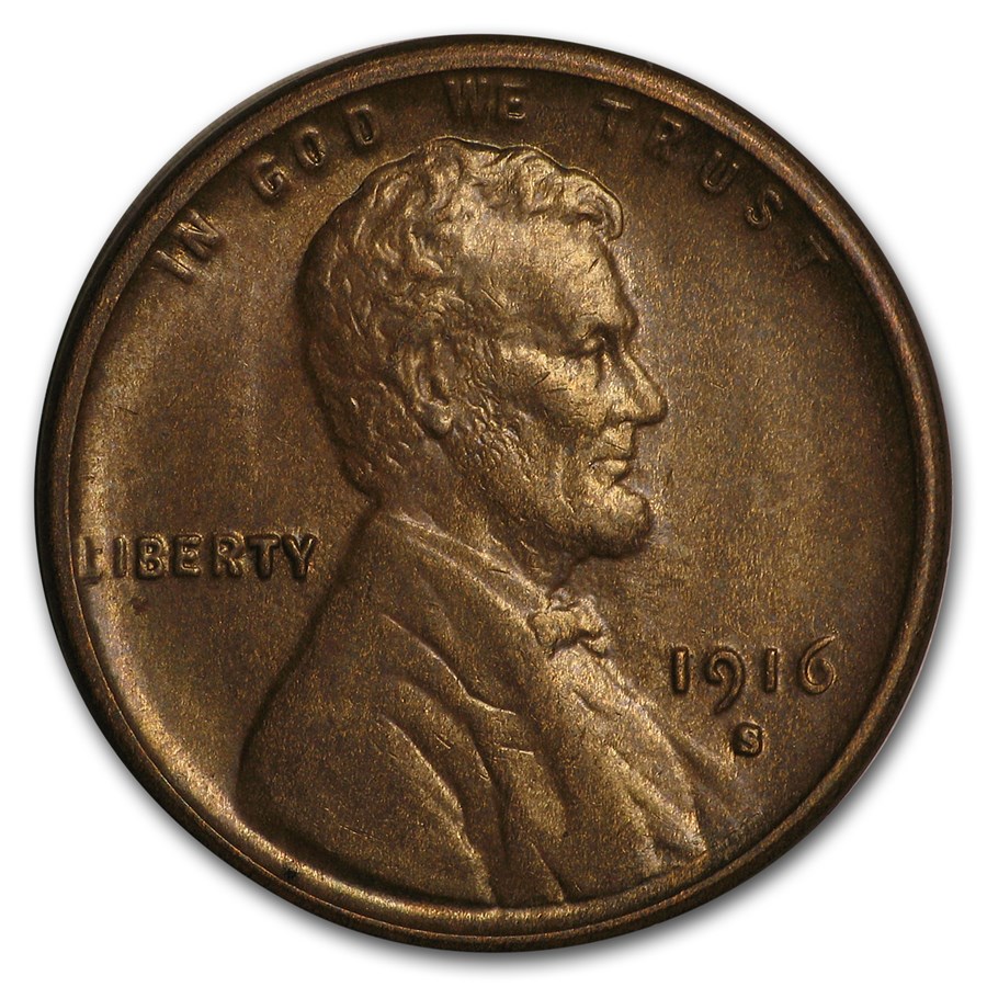 1916-S Lincoln Cent BU (Brown)