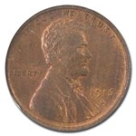 1916-S Lincoln Cent MS-65 NGC (Red/Brown)