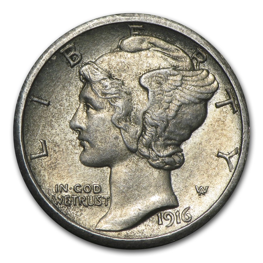 1916-S Mercury Dime AU