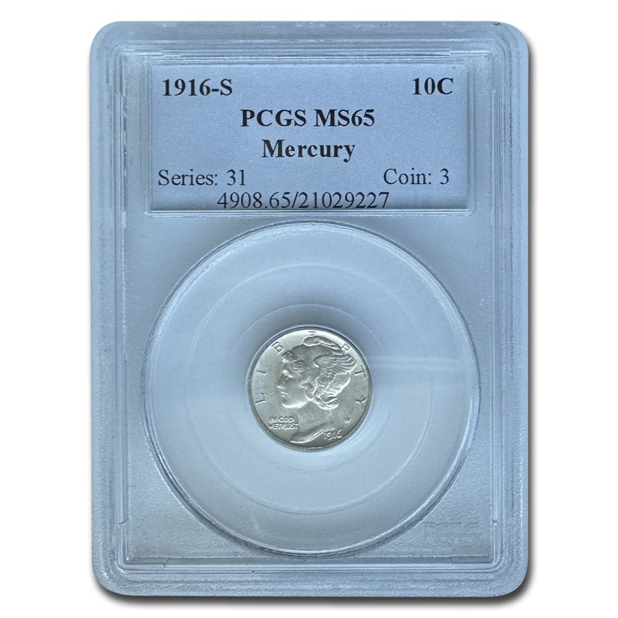 1916-S Mercury Dime MS-65 PCGS