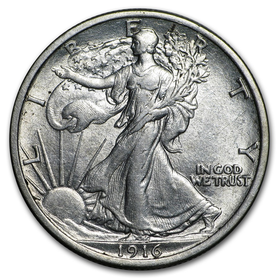 1916 Walking Liberty Half Dollar AU