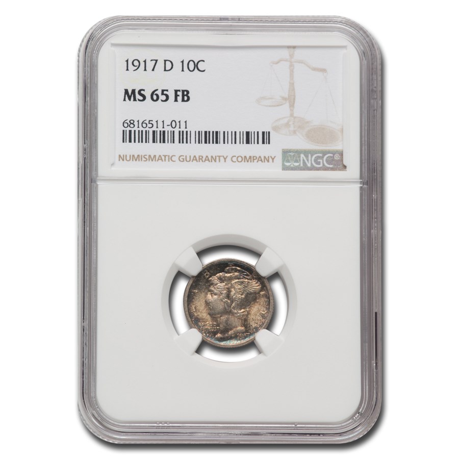 1917-D Mercury Dime MS-65 NGC (FB)