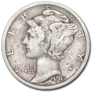 1917-D Mercury Dime VF