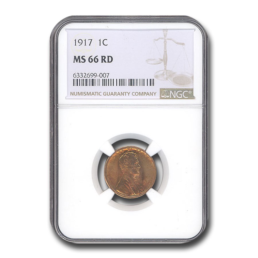 1917 Lincoln Cent MS-66 NGC (Red)