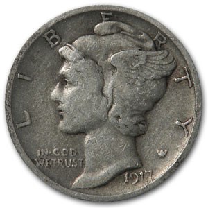 1917-S Mercury Dime VF