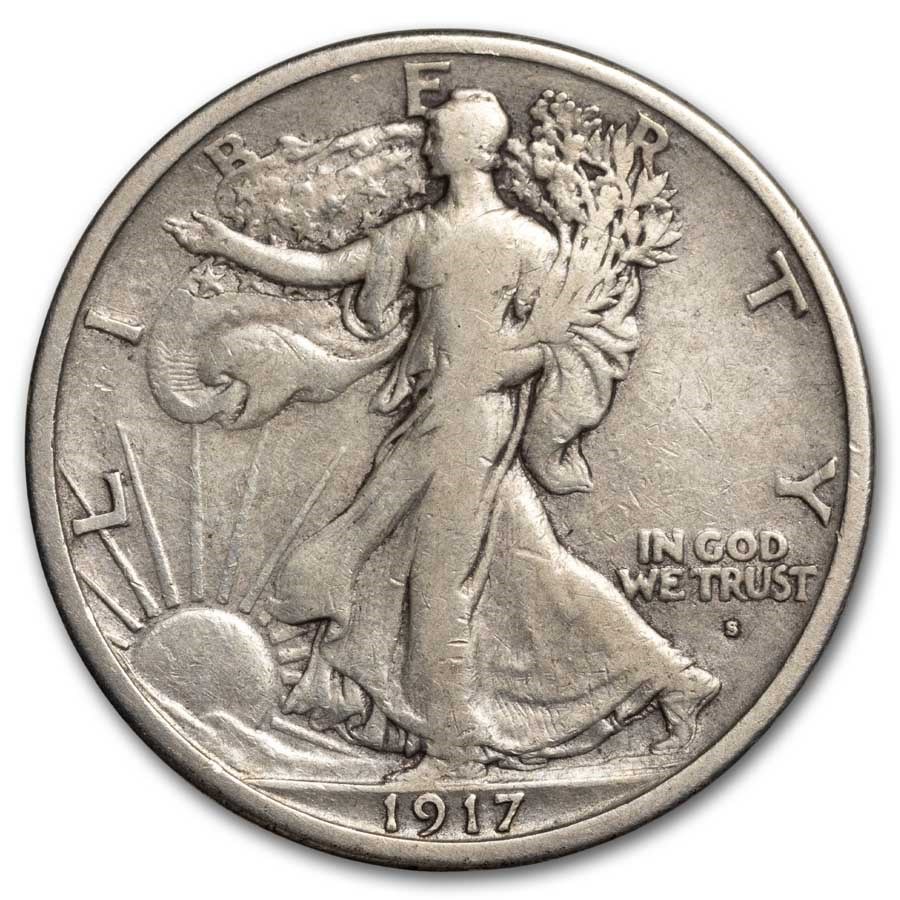 1917-S Obv Walking Liberty Half Dollar VF