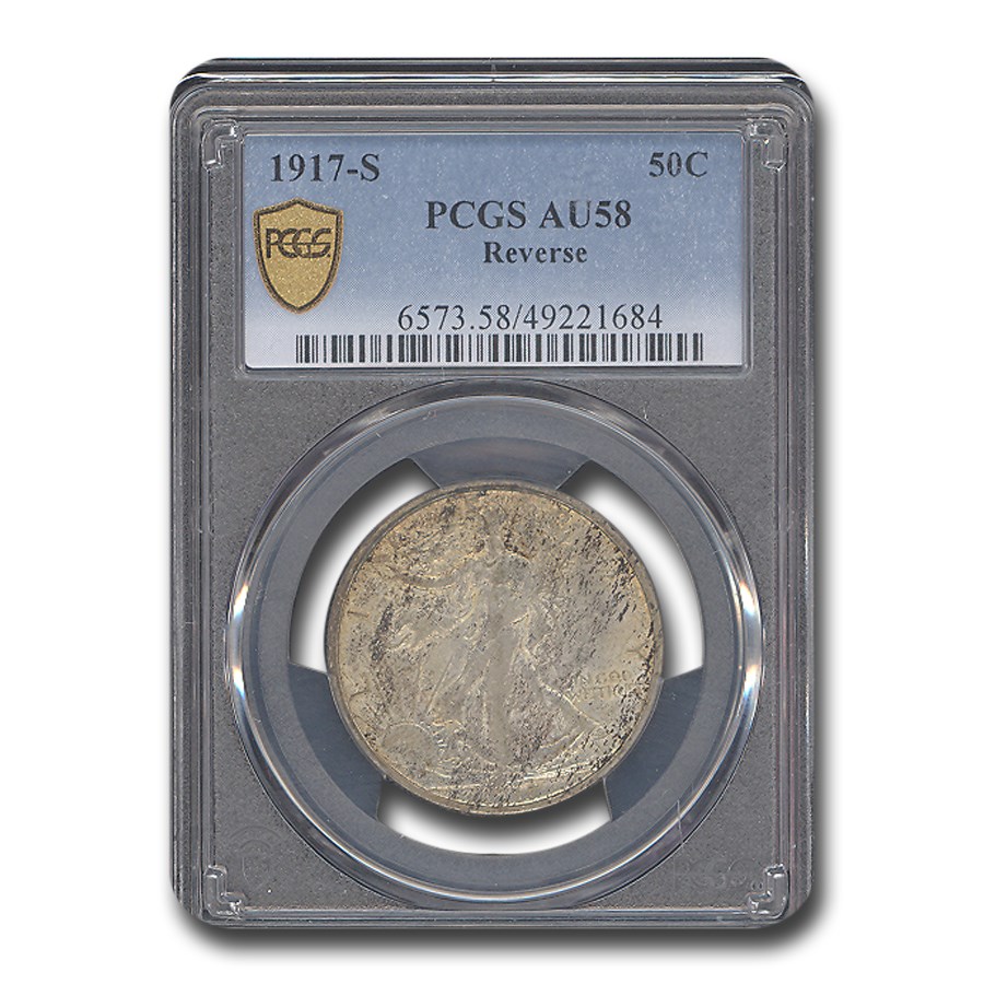 1917-S Reverse Walking Liberty Half Dollar AU-58 PCGS