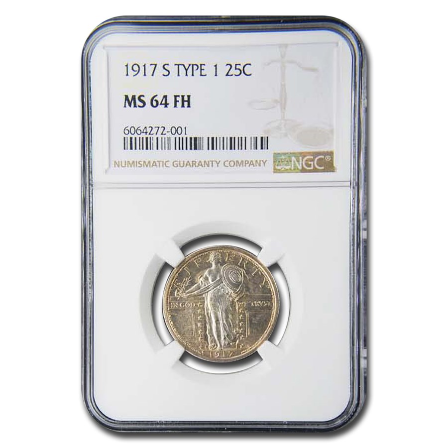 1917-S Standing Liberty Quarter Type-I MS-64 NGC (Full Head)