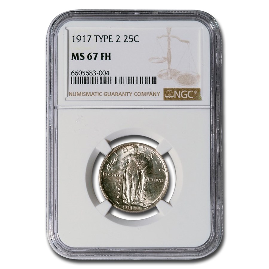1917 Standing Liberty Quarter T ype-II MS-67 NGC (FH)