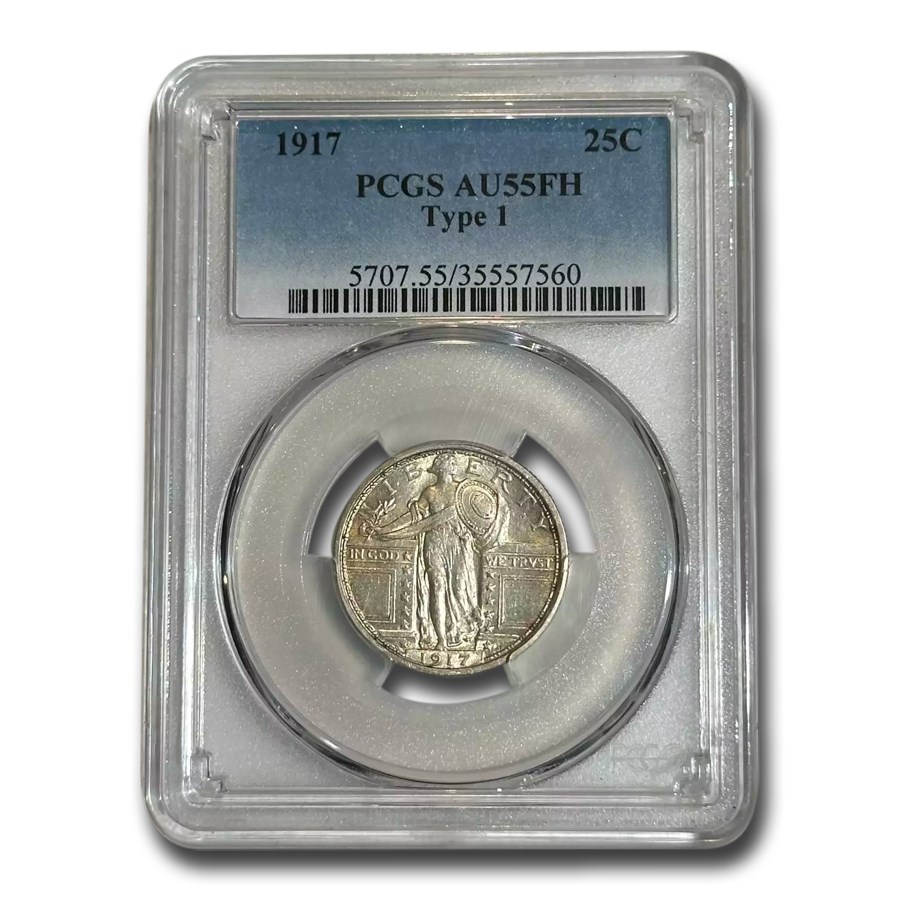 1917 Standing Liberty Quarter Type I AU-55 PCGS (FH)