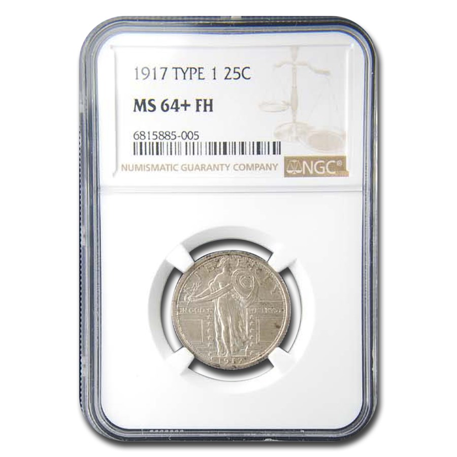 1917 Standing Liberty Quarter Type-I MS-64+ NGC (Full Head)