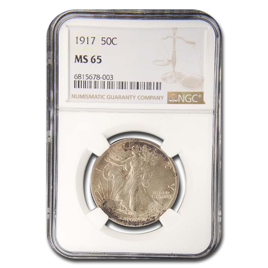 Buy 1917 Walking Liberty Half Dollar MS-65 Toned | APMEX