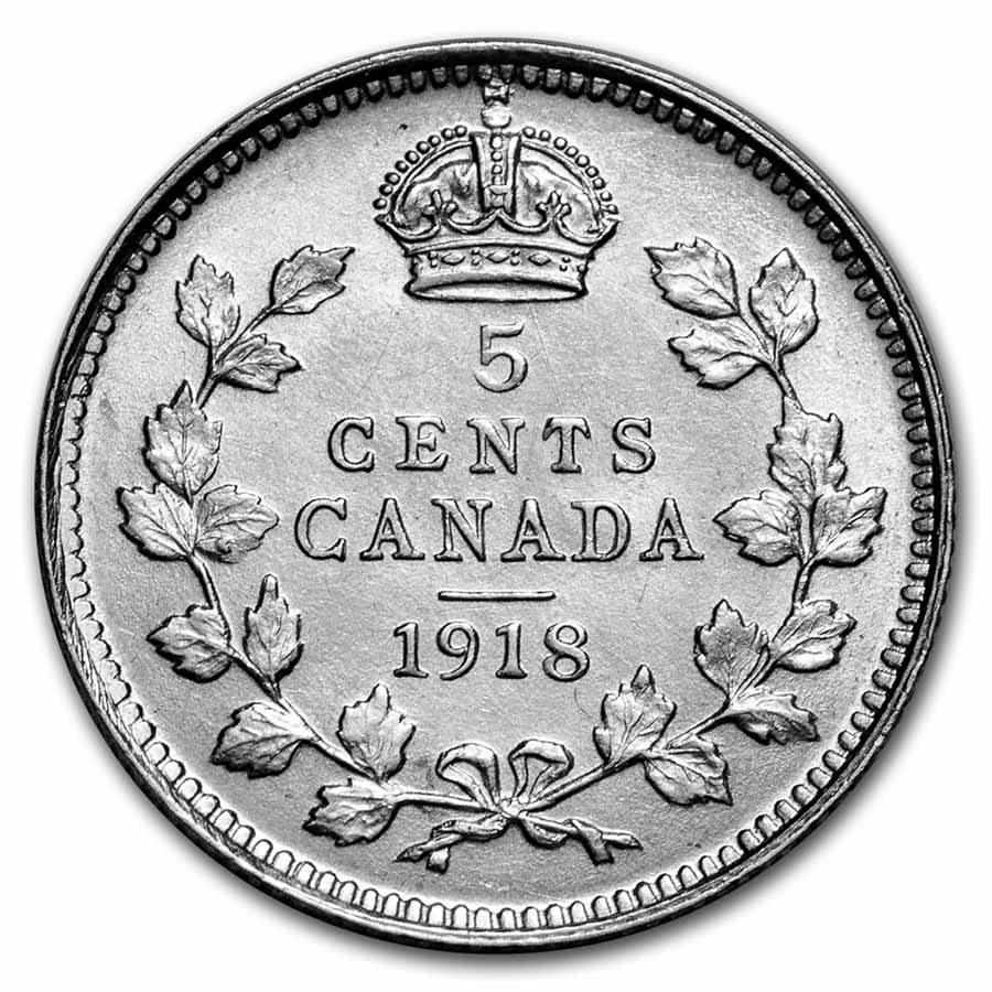 Buy 1918 Canada Silver 5 Cents George V BU | APMEX