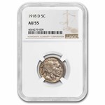 1918-D Buffalo Nickel AU-55 NGC