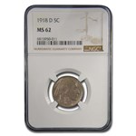 1918-D Buffalo Nickel MS-62 NGC