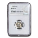 1918-D Mercury Dime MS-62 NGC (FB)