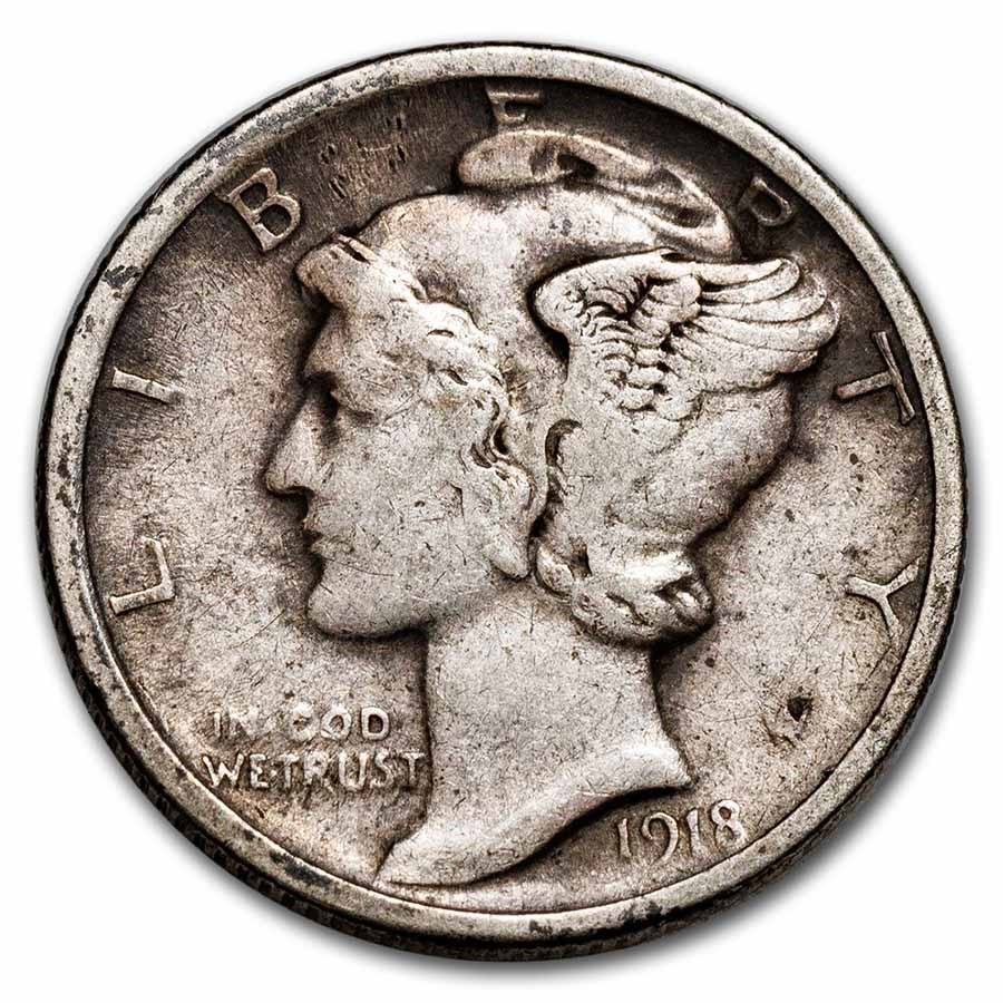 1918-D Mercury Dime VF