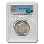 1918-D Walking Liberty Half Dollar MS-64 PCGS CAC