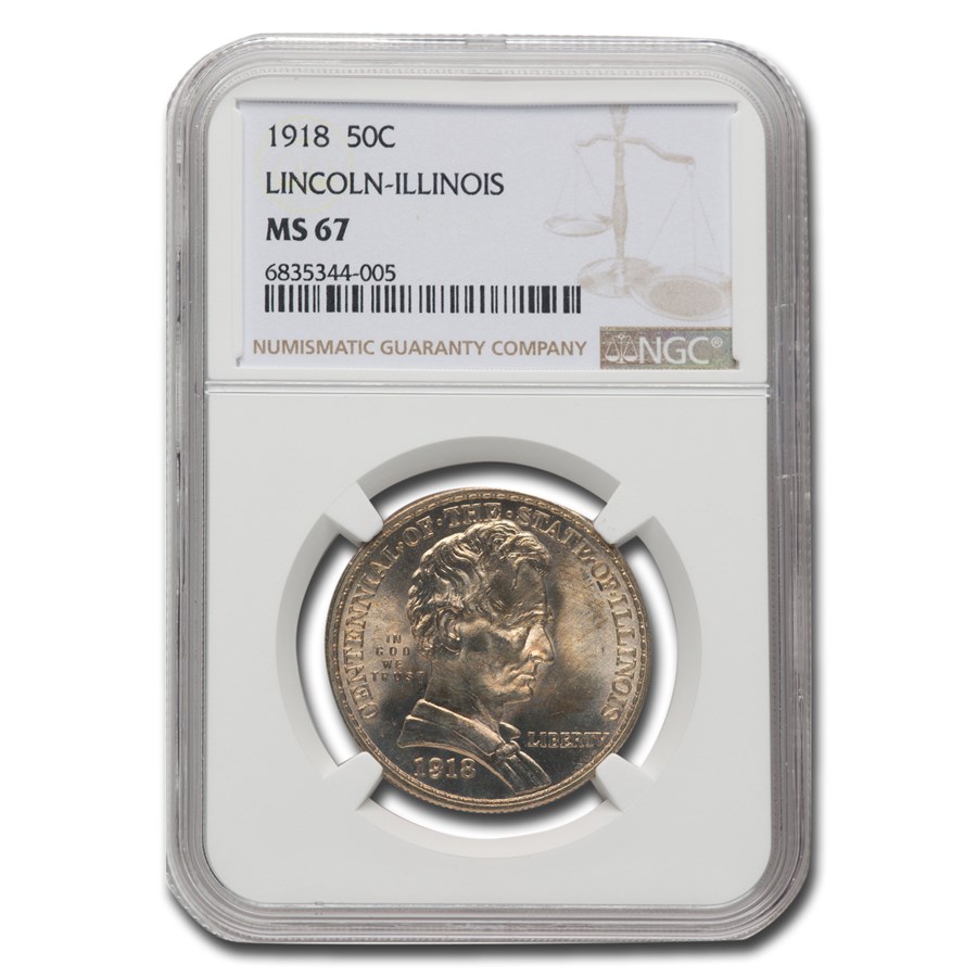 1918 Lincoln Illinois Centennial Half Dollar MS-67 NGC