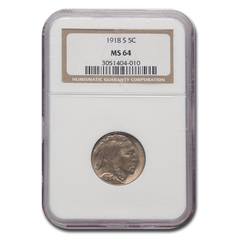 1918-S Buffalo Nickel MS-64 NGC