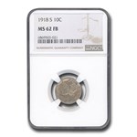 1918-S Mercury Dime MS-62 NGC (FB)