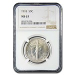 1918 Walking Liberty Half Dollar MS-63 NGC