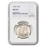 1918 Walking Liberty Half Dollar MS-63+ NGC