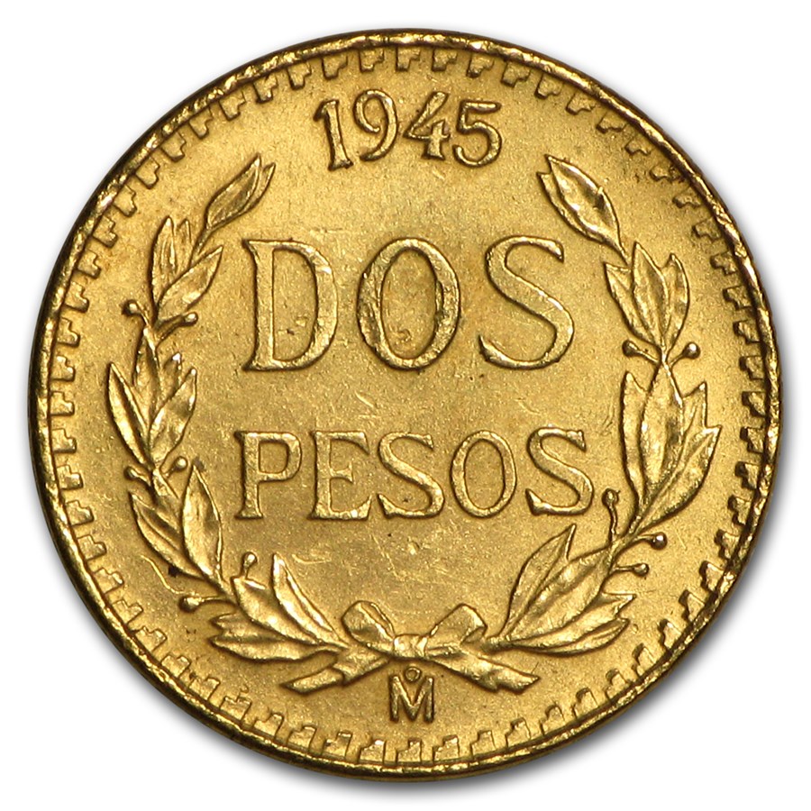 Buy 1919-1948 Mexico Gold 2 Pesos (Cleaned, Random Dates) | APMEX