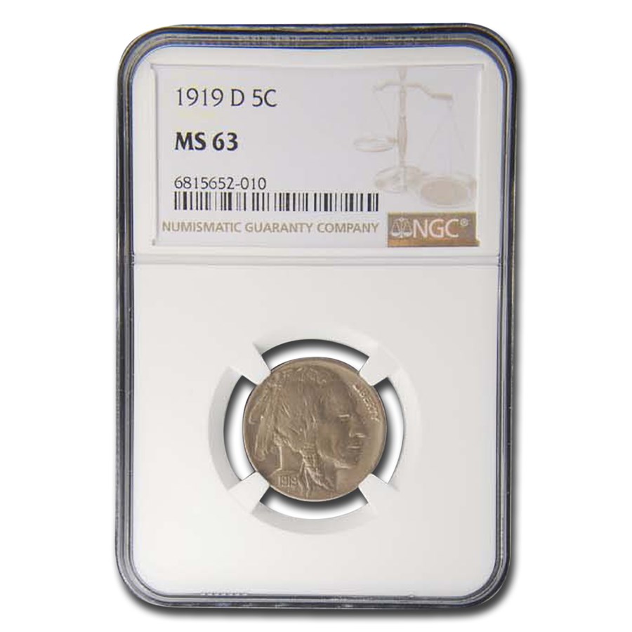 1919-D Buffalo Nickel MS-63 NGC