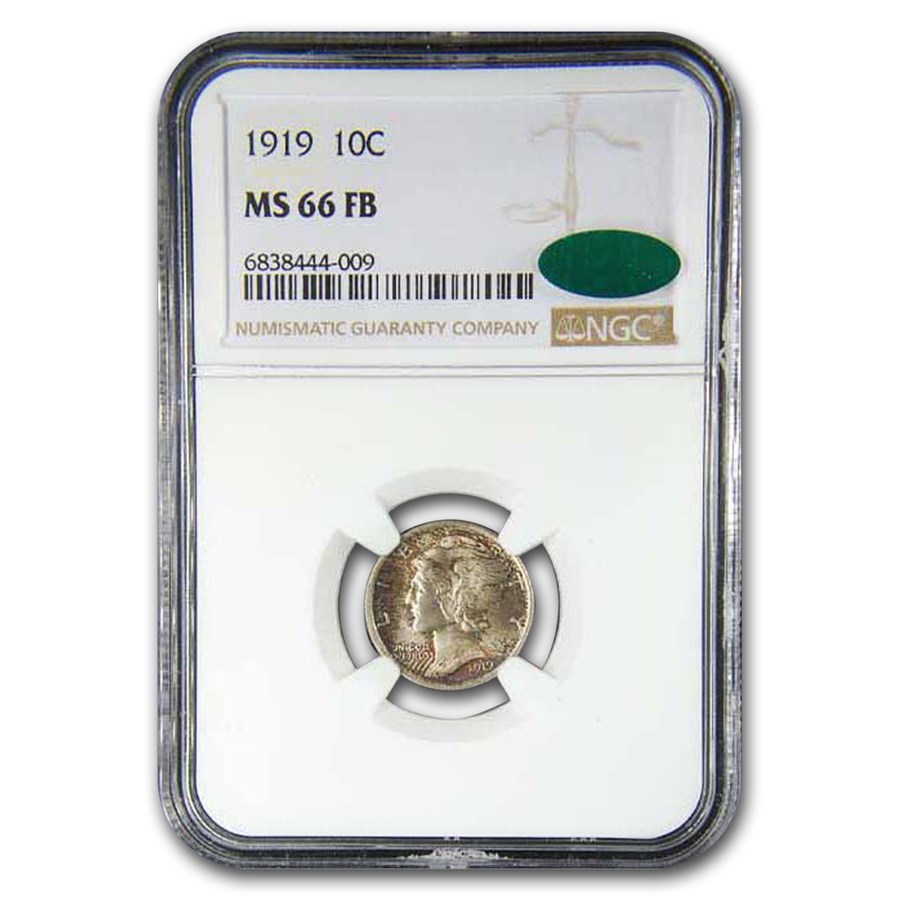 1919 Mercury Dime MS-66 NGC CAC (FB)